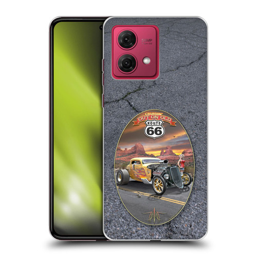 Larry Grossman Retro Collection Route 66 Hot Rod Coupe Soft Gel Case for Motorola Moto G84 5G