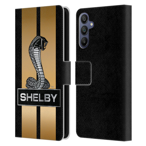 Shelby Car Graphics Gold Leather Book Wallet Case Cover For Samsung Galaxy A15