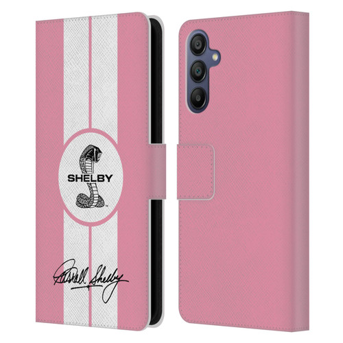 Shelby Car Graphics 1965 427 S/C Pink Leather Book Wallet Case Cover For Samsung Galaxy A15