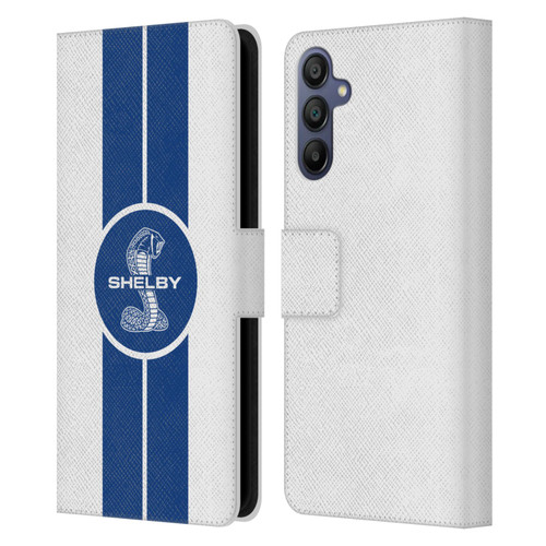Shelby Car Graphics 1965 427 S/C White Leather Book Wallet Case Cover For Samsung Galaxy A15