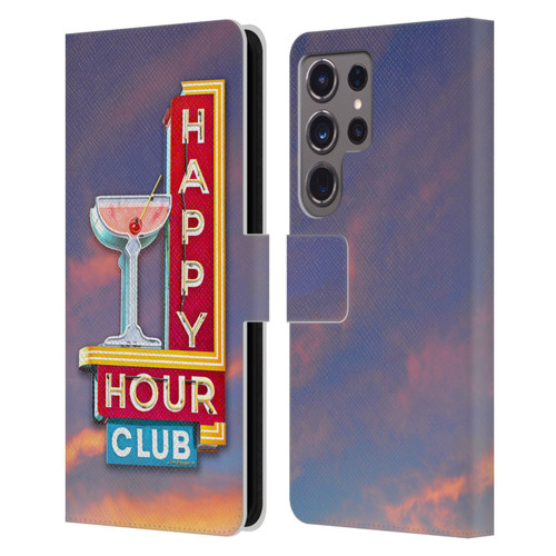 Larry Grossman Retro Collection Happy Hour Club Leather Book Wallet Case Cover For Samsung Galaxy S24 Ultra 5G