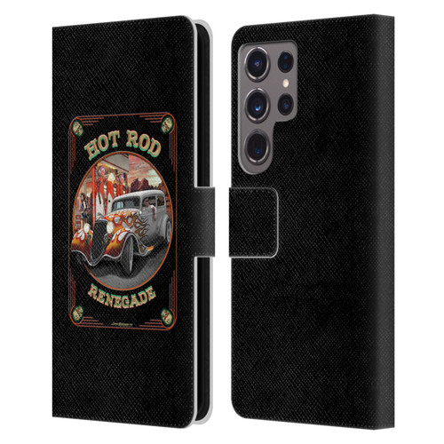 Larry Grossman Retro Collection Hot Rod Renegade Leather Book Wallet Case Cover For Samsung Galaxy S24 Ultra 5G