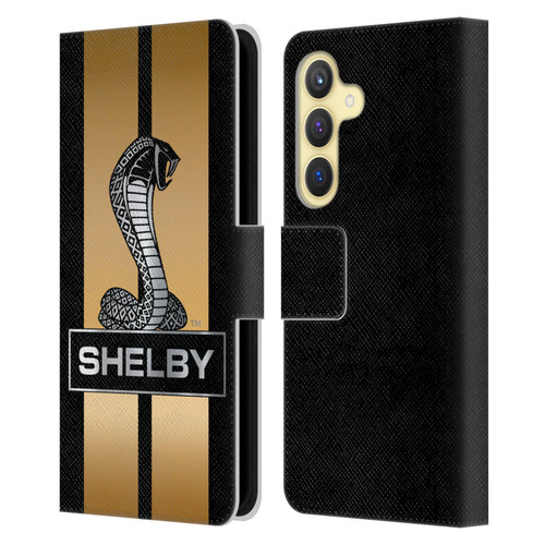 Shelby Car Graphics Gold Leather Book Wallet Case Cover For Samsung Galaxy S24 5G