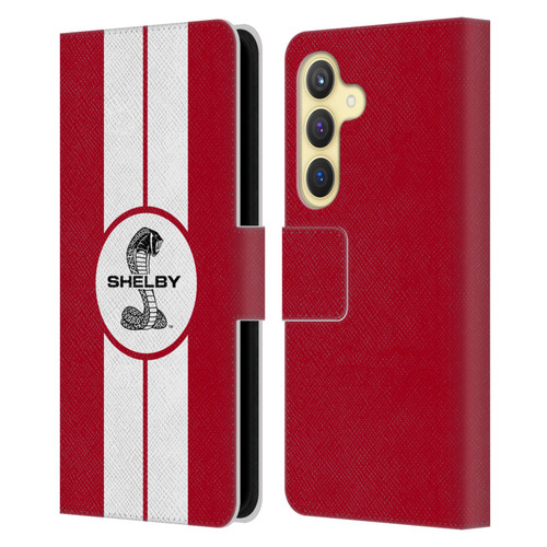 Shelby Car Graphics 1965 427 S/C Red Leather Book Wallet Case Cover For Samsung Galaxy S24 5G