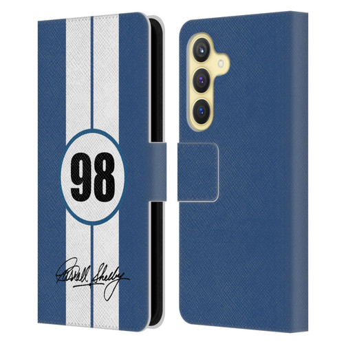 Shelby Car Graphics 1965 427 S/C Blue Leather Book Wallet Case Cover For Samsung Galaxy S24 5G