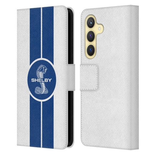 Shelby Car Graphics 1965 427 S/C White Leather Book Wallet Case Cover For Samsung Galaxy S24 5G