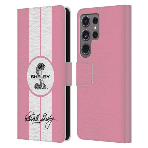Shelby Car Graphics 1965 427 S/C Pink Leather Book Wallet Case Cover For Samsung Galaxy S24 Ultra 5G