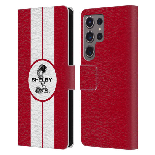Shelby Car Graphics 1965 427 S/C Red Leather Book Wallet Case Cover For Samsung Galaxy S24 Ultra 5G
