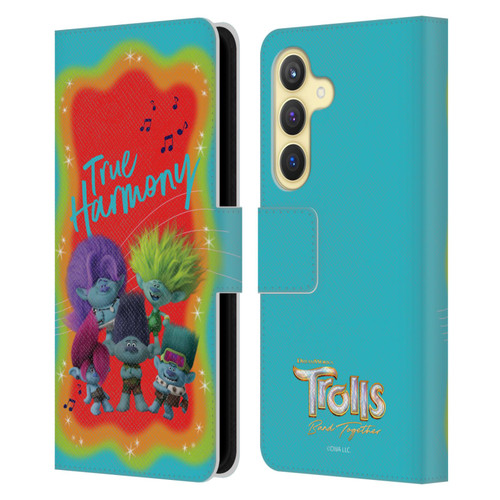 Trolls 3: Band Together Art True Harmony Leather Book Wallet Case Cover For Samsung Galaxy S24 5G