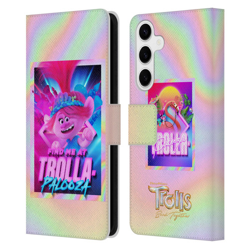 Trolls 3: Band Together Art Trolla-Palooza Leather Book Wallet Case Cover For Samsung Galaxy S24+ 5G