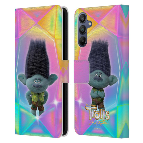 Trolls 3: Band Together Graphics Branch Leather Book Wallet Case Cover For Samsung Galaxy A15