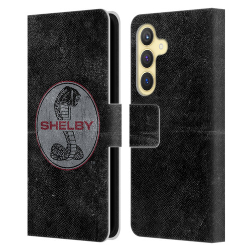 Shelby Logos Distressed Black Leather Book Wallet Case Cover For Samsung Galaxy S24 5G