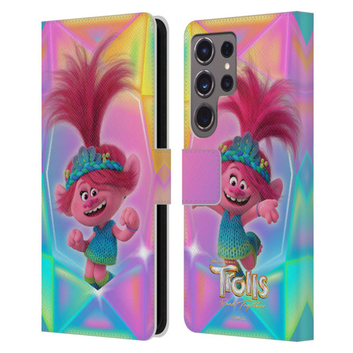 Trolls 3: Band Together Graphics Poppy Leather Book Wallet Case Cover For Samsung Galaxy S24 Ultra 5G
