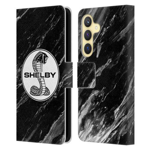 Shelby Logos Marble Leather Book Wallet Case Cover For Samsung Galaxy S24 5G