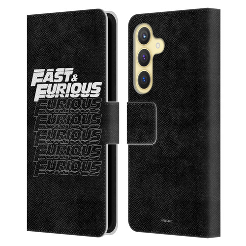 Fast & Furious Franchise Logo Art Black Text Leather Book Wallet Case Cover For Samsung Galaxy S24 5G