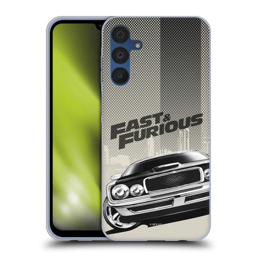 Fast & Furious Franchise Logo Art Halftone Car Soft Gel Case for Samsung Galaxy A15