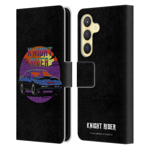 Knight Rider Graphics Kitt Vintage Leather Book Wallet Case Cover For Samsung Galaxy S24 5G