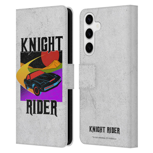 Knight Rider Graphics Kitt Speed Leather Book Wallet Case Cover For Samsung Galaxy S24+ 5G