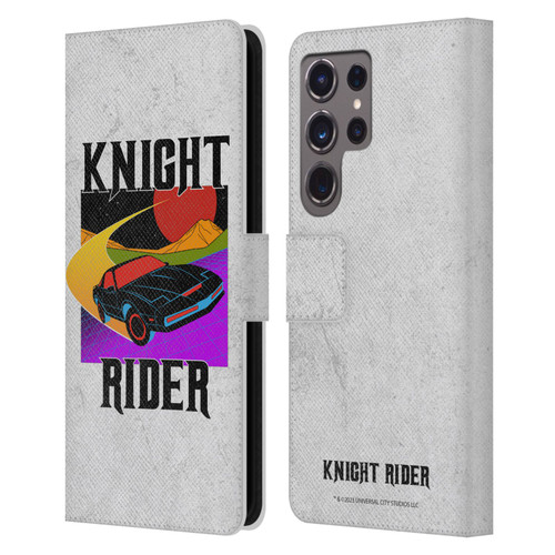 Knight Rider Graphics Kitt Speed Leather Book Wallet Case Cover For Samsung Galaxy S24 Ultra 5G