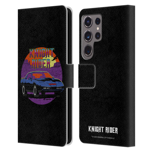 Knight Rider Graphics Kitt Vintage Leather Book Wallet Case Cover For Samsung Galaxy S24 Ultra 5G