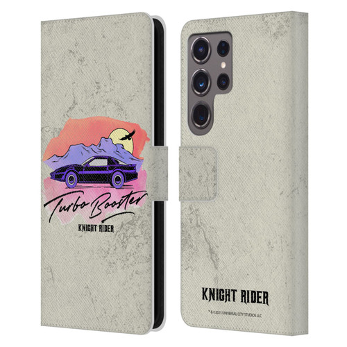Knight Rider Graphics Turbo Booster Leather Book Wallet Case Cover For Samsung Galaxy S24 Ultra 5G