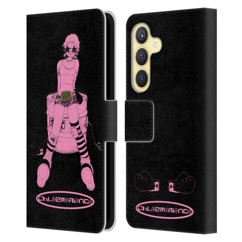 Chloe Moriondo Graphics Pink Leather Book Wallet Case Cover For Samsung Galaxy S24 5G