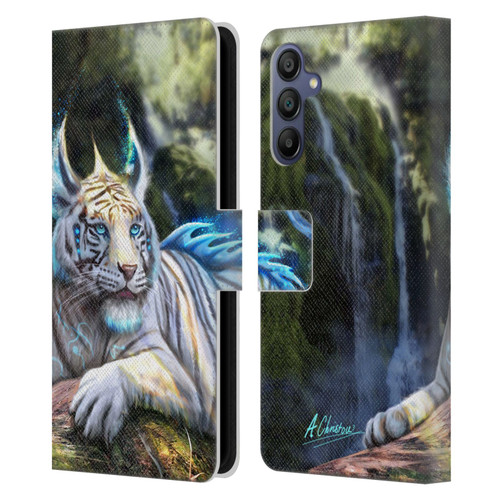 Anthony Christou Art Water Tiger Leather Book Wallet Case Cover For Samsung Galaxy A15