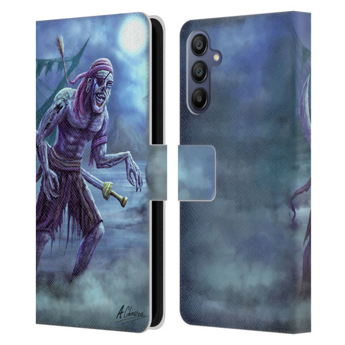 Anthony Christou Art Zombie Pirate Leather Book Wallet Case Cover For Samsung Galaxy A15