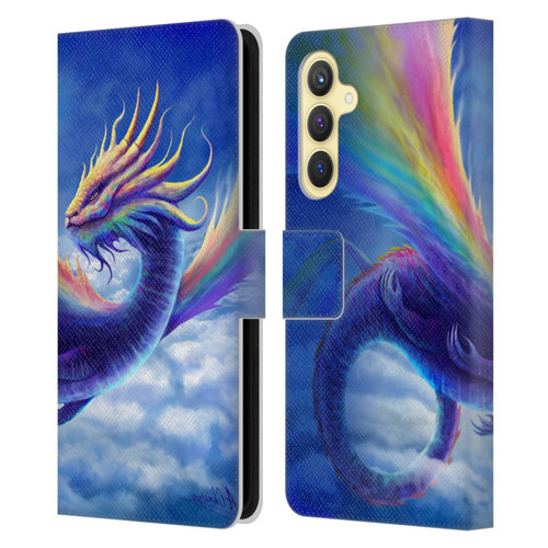 Anthony Christou Art Rainbow Dragon Leather Book Wallet Case Cover For Samsung Galaxy S23 FE 5G