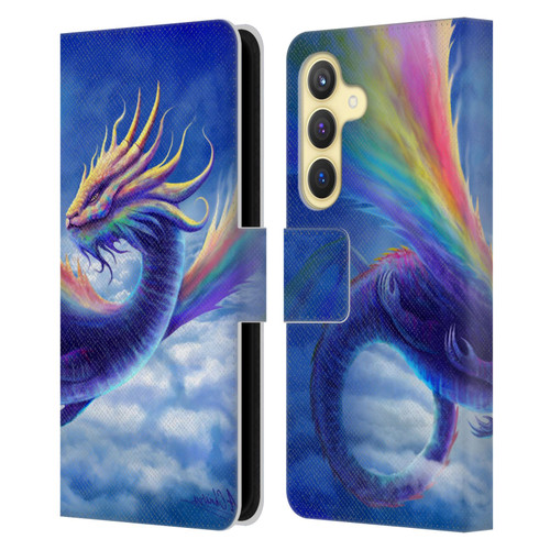 Anthony Christou Art Rainbow Dragon Leather Book Wallet Case Cover For Samsung Galaxy S24 5G
