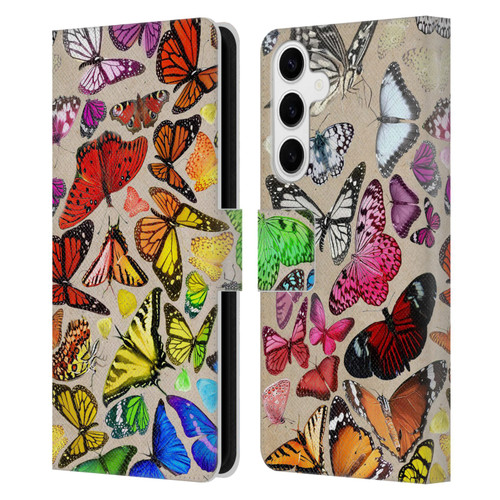 Anthony Christou Art Rainbow Butterflies Leather Book Wallet Case Cover For Samsung Galaxy S24+ 5G