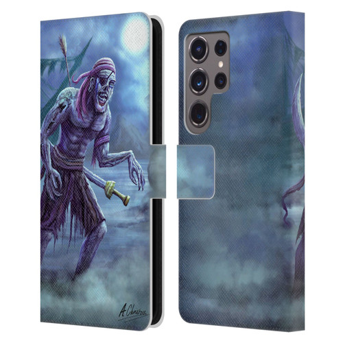 Anthony Christou Art Zombie Pirate Leather Book Wallet Case Cover For Samsung Galaxy S24 Ultra 5G