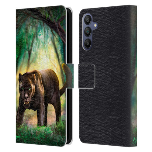 Anthony Christou Fantasy Art Black Panther Leather Book Wallet Case Cover For Samsung Galaxy A15