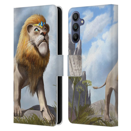 Anthony Christou Fantasy Art King Of Lions Leather Book Wallet Case Cover For Samsung Galaxy A15