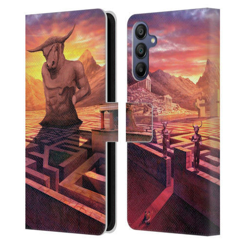 Anthony Christou Fantasy Art Minotaur In Labyrinth Leather Book Wallet Case Cover For Samsung Galaxy A15