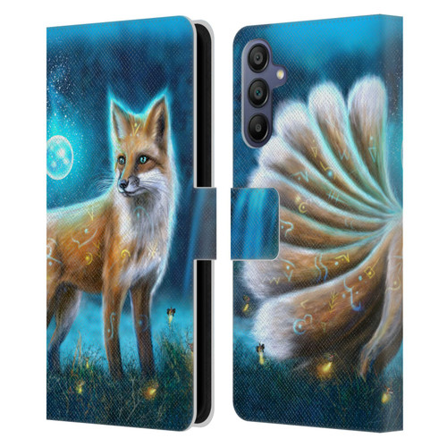 Anthony Christou Fantasy Art Magic Fox In Moonlight Leather Book Wallet Case Cover For Samsung Galaxy A15