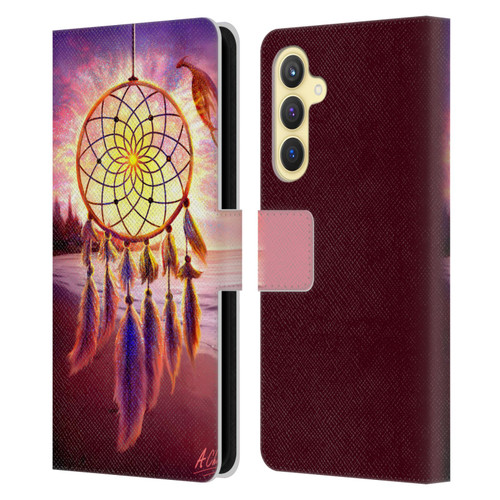 Anthony Christou Fantasy Art Beach Dragon Dream Catcher Leather Book Wallet Case Cover For Samsung Galaxy S23 FE 5G
