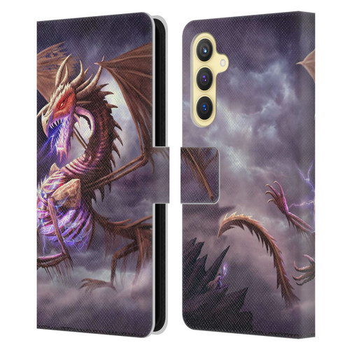 Anthony Christou Fantasy Art Bone Dragon Leather Book Wallet Case Cover For Samsung Galaxy S23 FE 5G