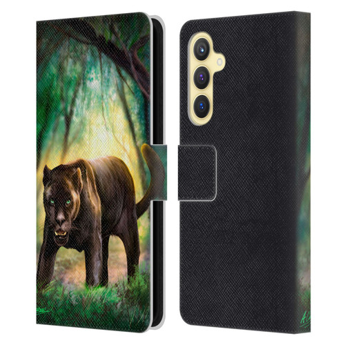 Anthony Christou Fantasy Art Black Panther Leather Book Wallet Case Cover For Samsung Galaxy S23 FE 5G