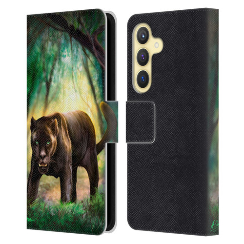 Anthony Christou Fantasy Art Black Panther Leather Book Wallet Case Cover For Samsung Galaxy S24 5G