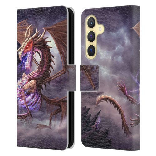 Anthony Christou Fantasy Art Bone Dragon Leather Book Wallet Case Cover For Samsung Galaxy S24 5G
