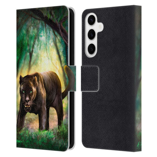 Anthony Christou Fantasy Art Black Panther Leather Book Wallet Case Cover For Samsung Galaxy S24+ 5G