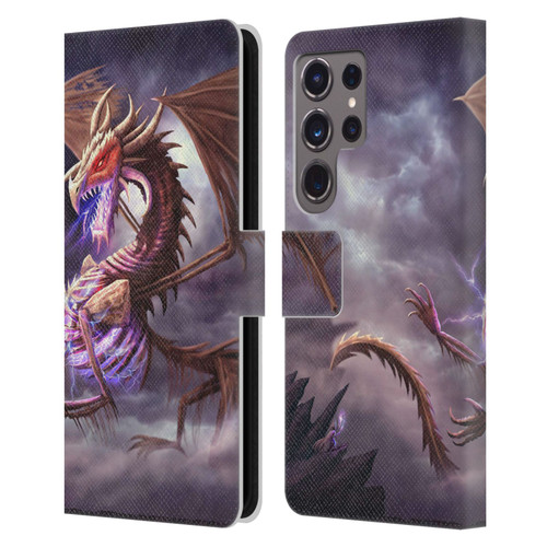 Anthony Christou Fantasy Art Bone Dragon Leather Book Wallet Case Cover For Samsung Galaxy S24 Ultra 5G