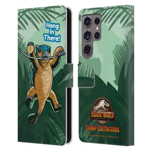Jurassic World: Camp Cretaceous Character Art Hang In There Leather Book Wallet Case Cover For Samsung Galaxy S24 Ultra 5G