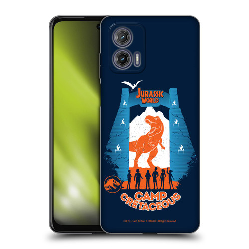 Jurassic World: Camp Cretaceous Dinosaur Graphics Silhouette Soft Gel Case for Motorola Moto G73 5G