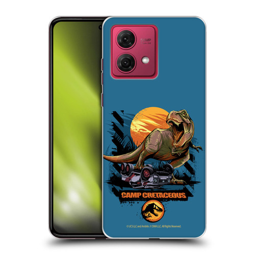 Jurassic World: Camp Cretaceous Dinosaur Graphics Blue Soft Gel Case for Motorola Moto G84 5G
