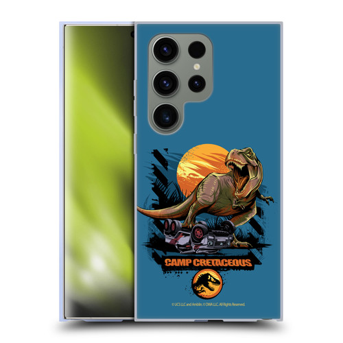 Jurassic World: Camp Cretaceous Dinosaur Graphics Blue Soft Gel Case for Samsung Galaxy S24 Ultra 5G