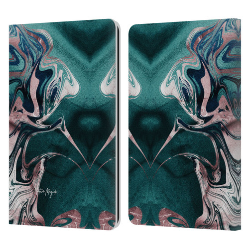 Nature Magick Luxe Gold Marble Metallic Teal Leather Book Wallet Case Cover For Amazon Kindle Paperwhite 1 / 2 / 3