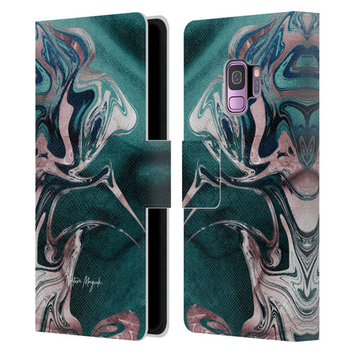 Nature Magick Luxe Gold Marble Metallic Teal Leather Book Wallet Case Cover For Samsung Galaxy S9