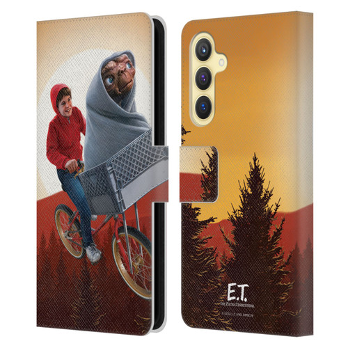 E.T. Graphics Elliot And E.T. Leather Book Wallet Case Cover For Samsung Galaxy S23 FE 5G